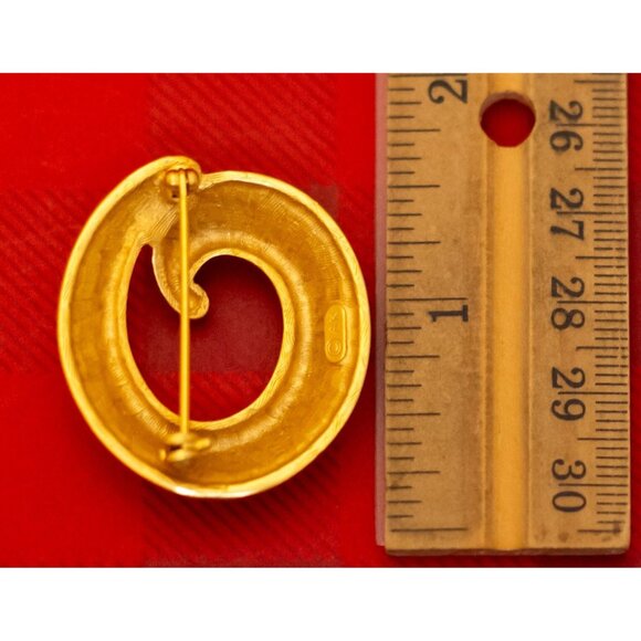 Vintage Spiral Snail Gold Tone Brooch by Anne Klein - O33 - Picture 2 of 2